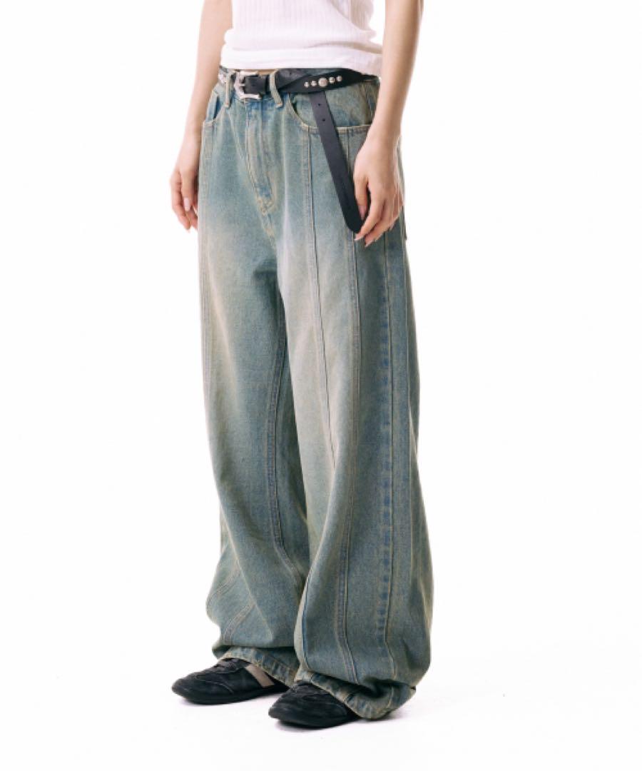 デニム・ジーパン [IUGAMAKARAS] Ribbon Denim Pants : 2 color IUGAMAKARAS Ribbon Denim Pants Other