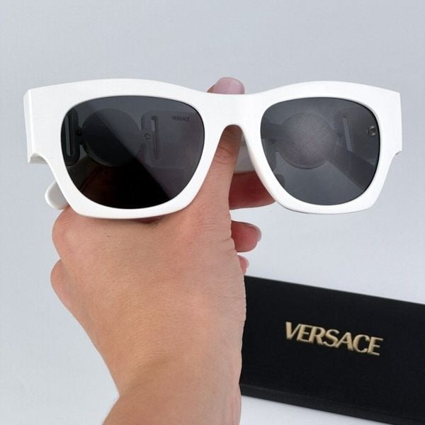 Versace VE4479U 314/87 BRAND NEW Sunglasses White Dark Grey Square Women