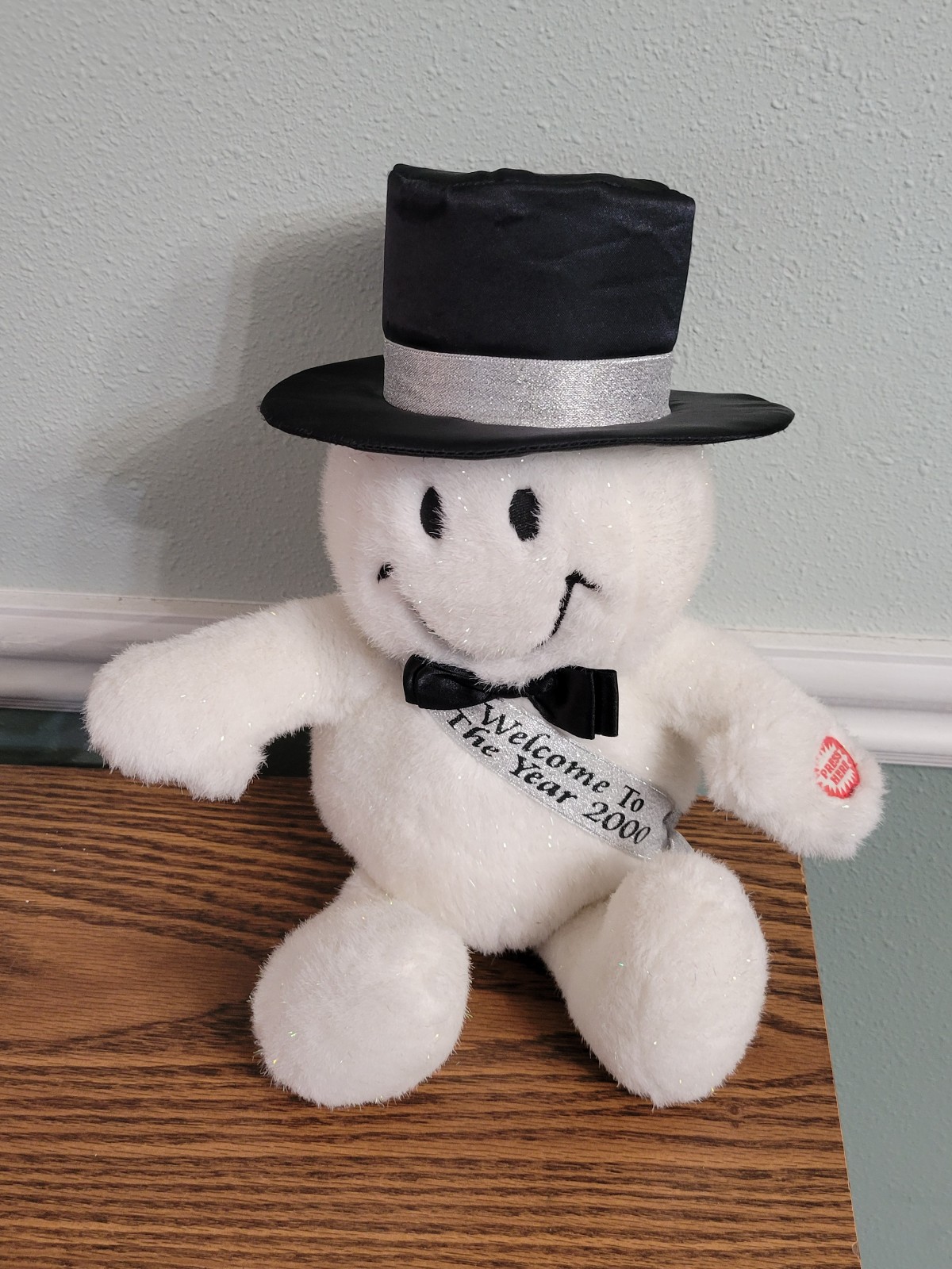 Vintage Tickle Wiggle Millennium Snowman 14 Plush/Works Great