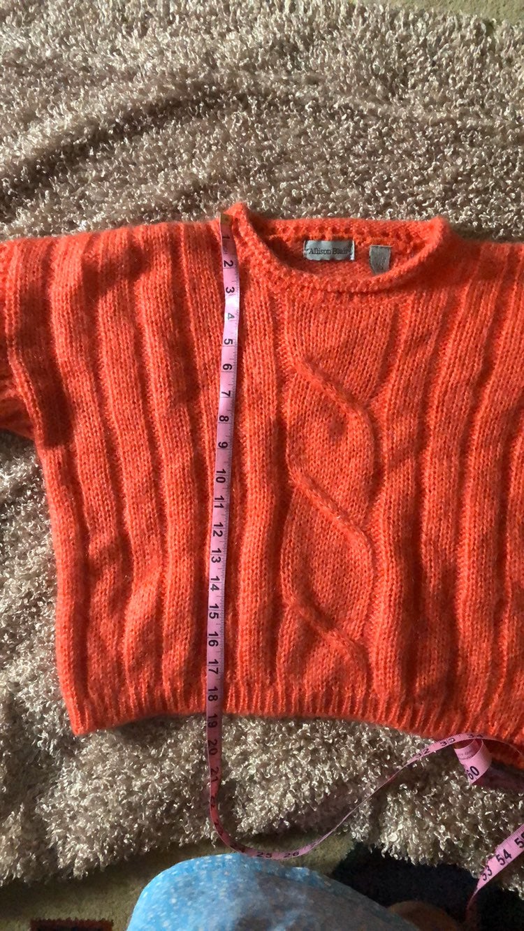 Vintage Allison Blair Ivory Mohair Blend Sweater Size Small