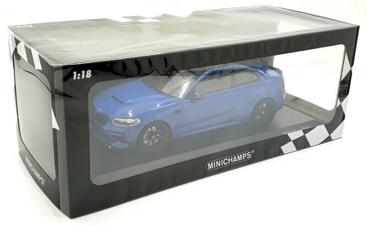 BMW M2 CS 2020 Minichamps Collection Blue Metallic 1/18 Diecast Model Ca