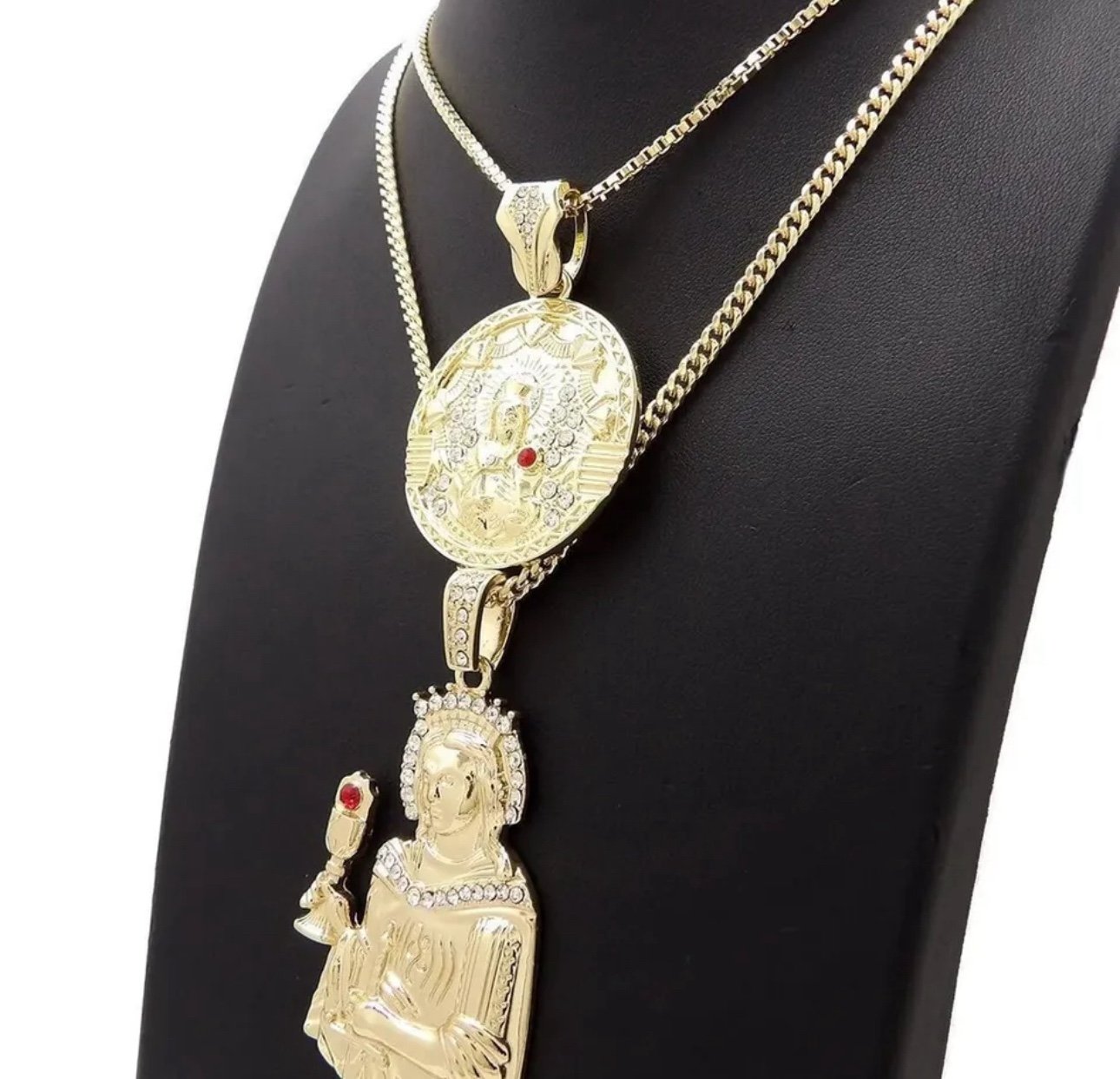 14K GOLD PLATED ICED OUT DIAMOND SIMULATED   CHAINS 24” BEST OF THE BEST JEWEL