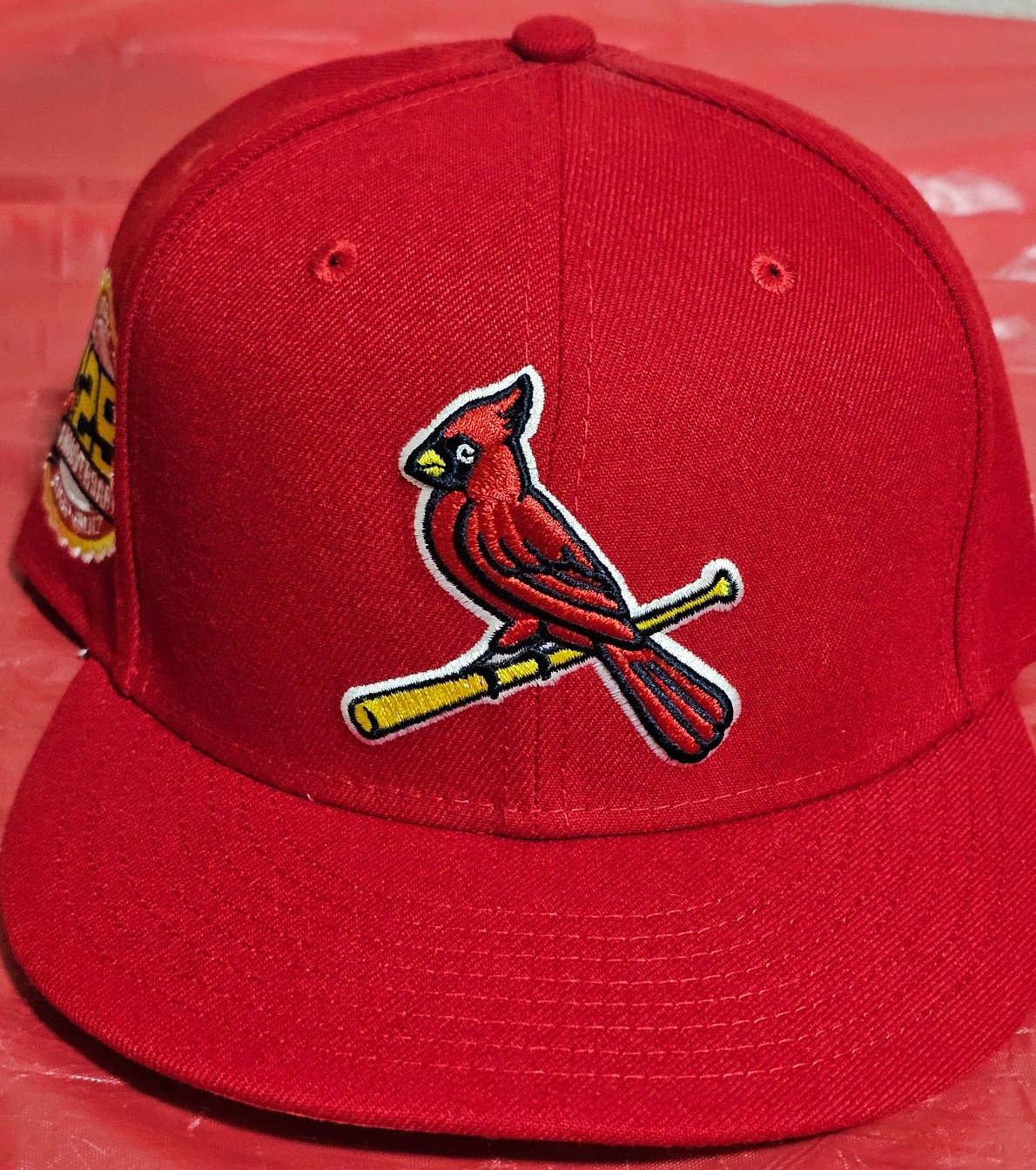 St. Louis Cardinals Red/Pink 125th Anniversary Patch Fitted Hat 7 1/4