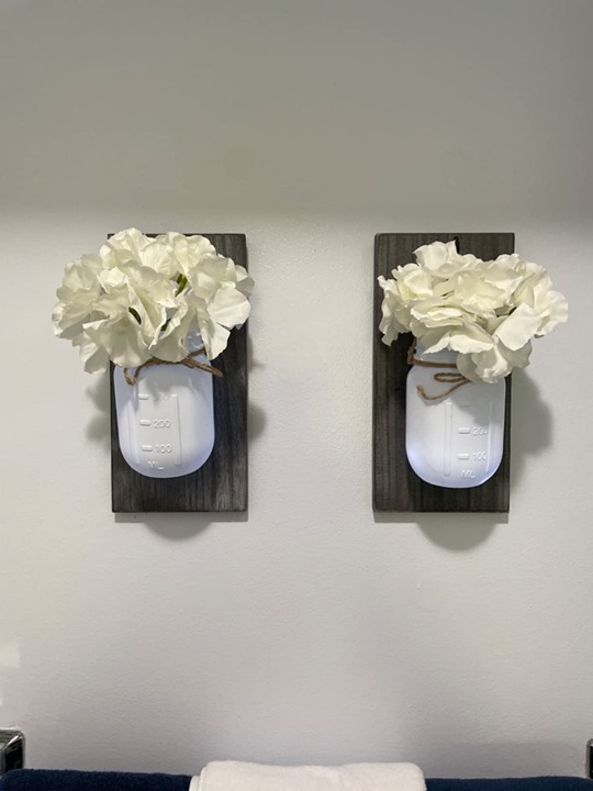 Mkono Mason Jar Wall Sconces Rustic Sconces Wall Decor Set of 2 Farmhouse Mason