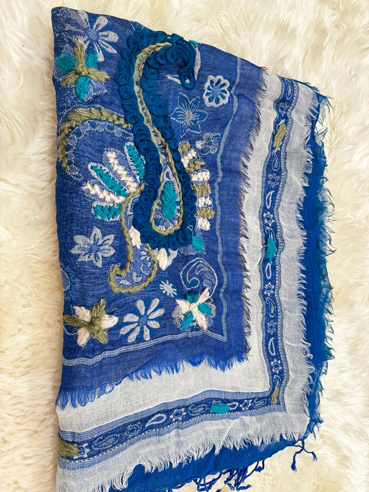 Ocean Breeze Wool Scarf | Handmade from Premium Nepalese Wool | One of a kind