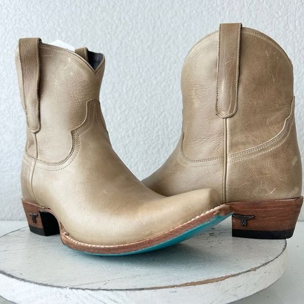 Lane EMMA JANE Butterscotch Womens Short Cowboy Boots 8.5 Western Ankle Booties