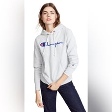 Champion Premium Reverse Weave Hooded Sweatshirt in Oxford Grey Size L