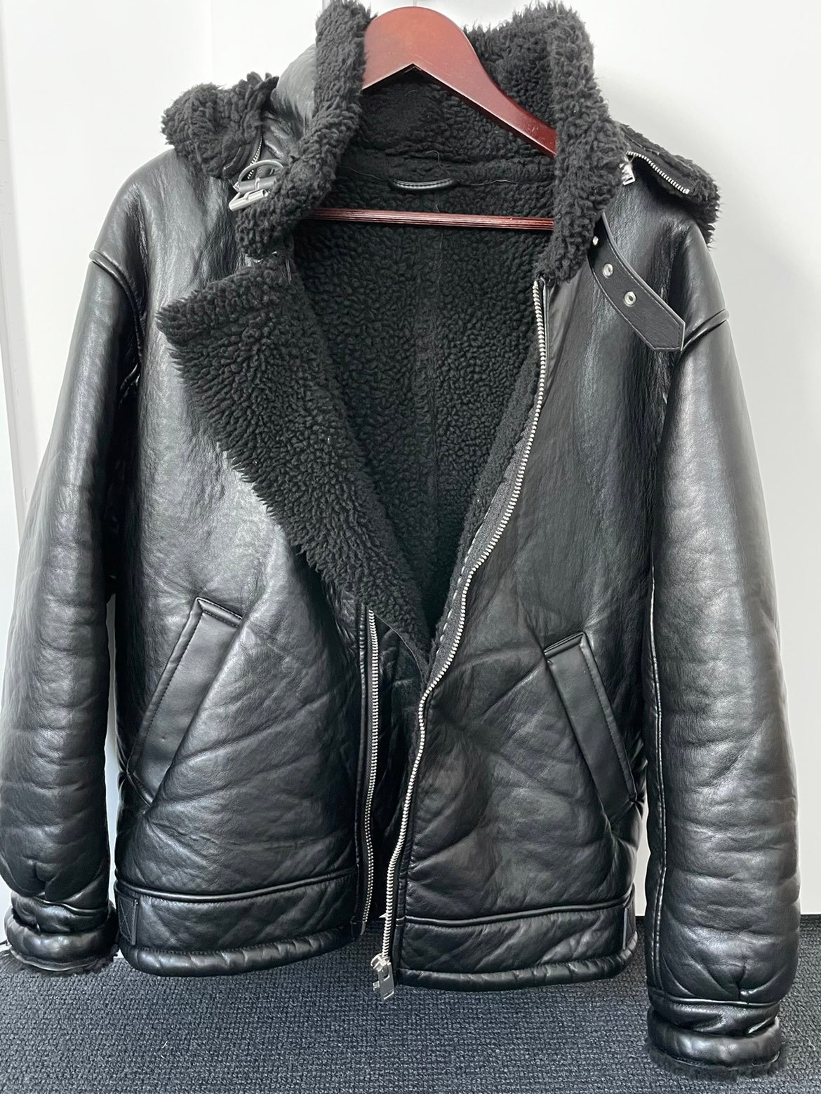 Zara faux leather Flyer jacket