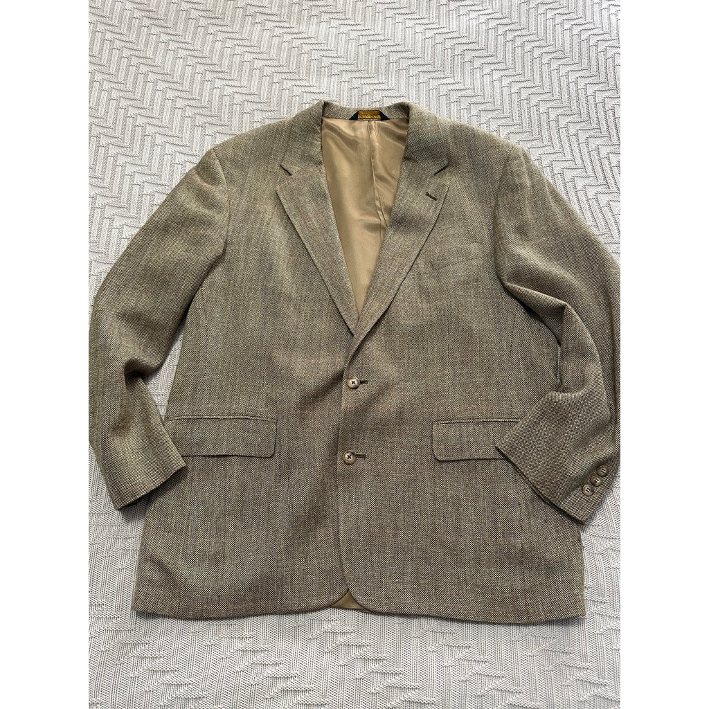 Brooks Brothers brown textured tweed sport jacket blazer size 46R