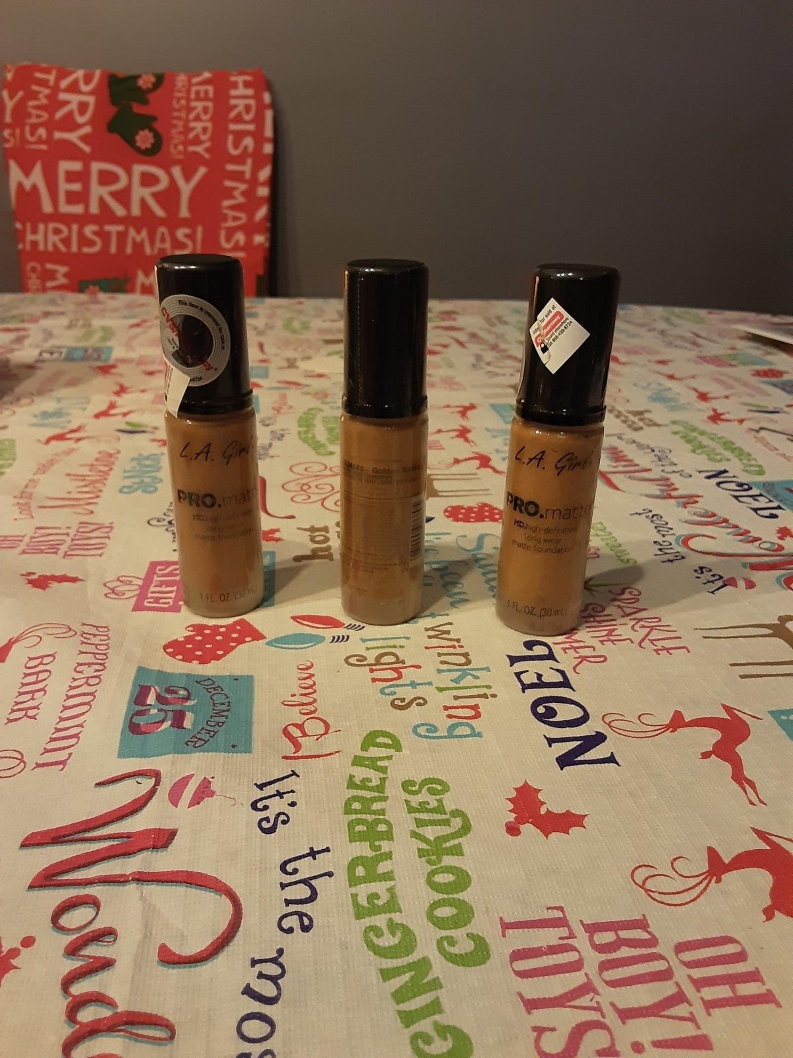 Three LA Girl Matte Foundation