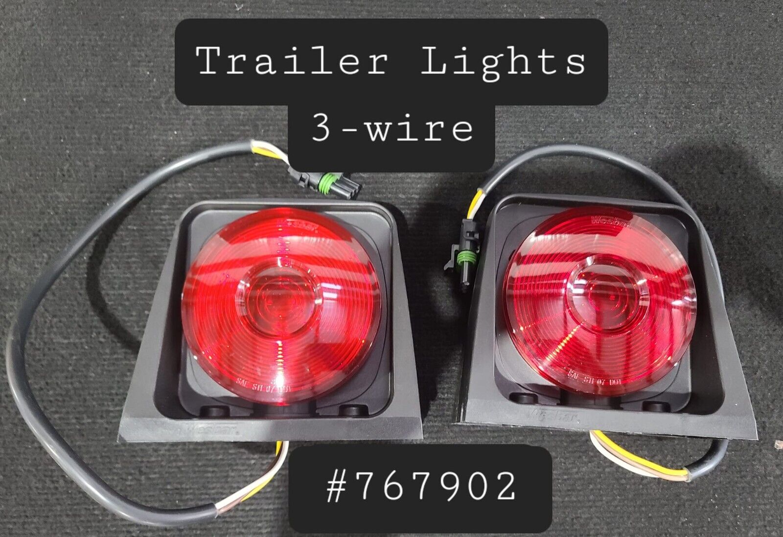Wesbar Single Agriculture Light w/ Brake Light Function - Red/Black