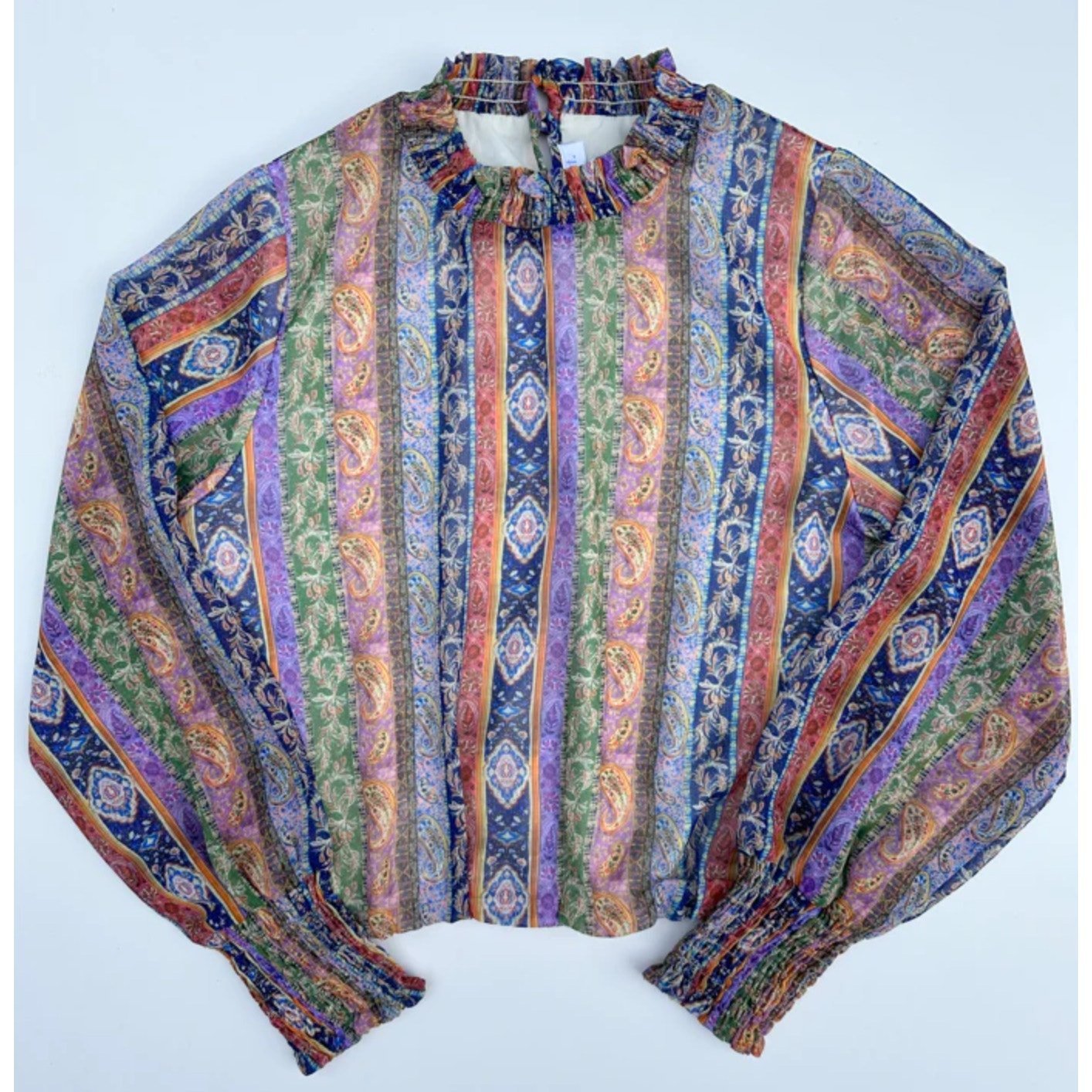 Pleat Robin Multi Color Top NWT size 7
