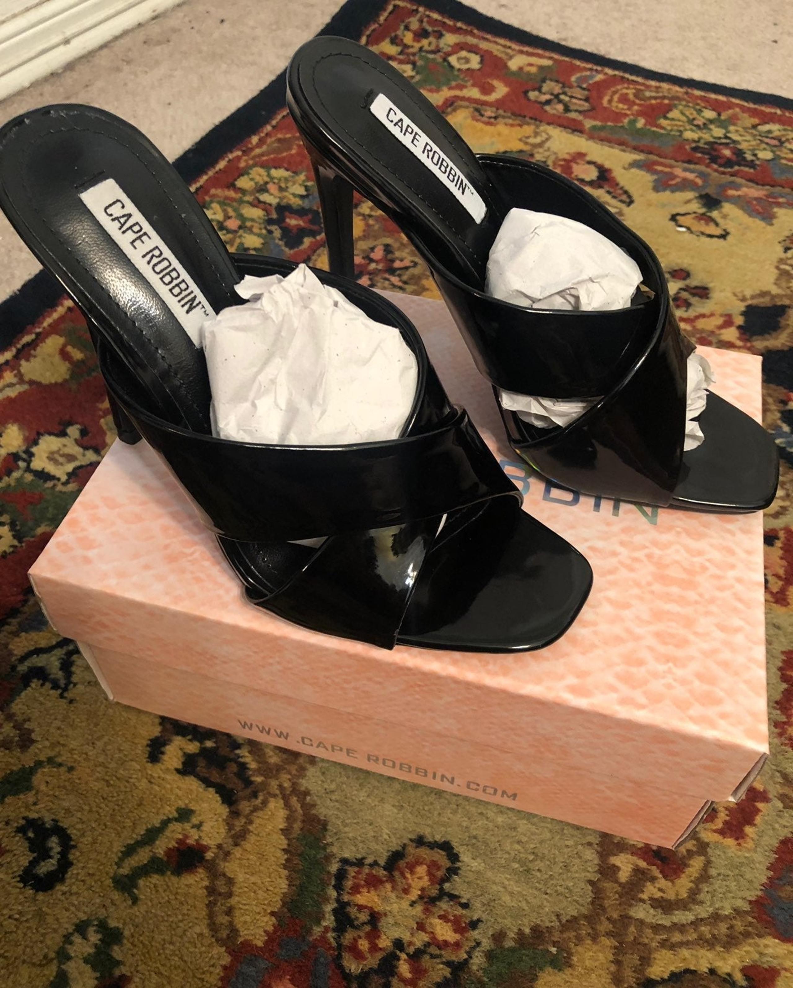 Black Heeled Mules