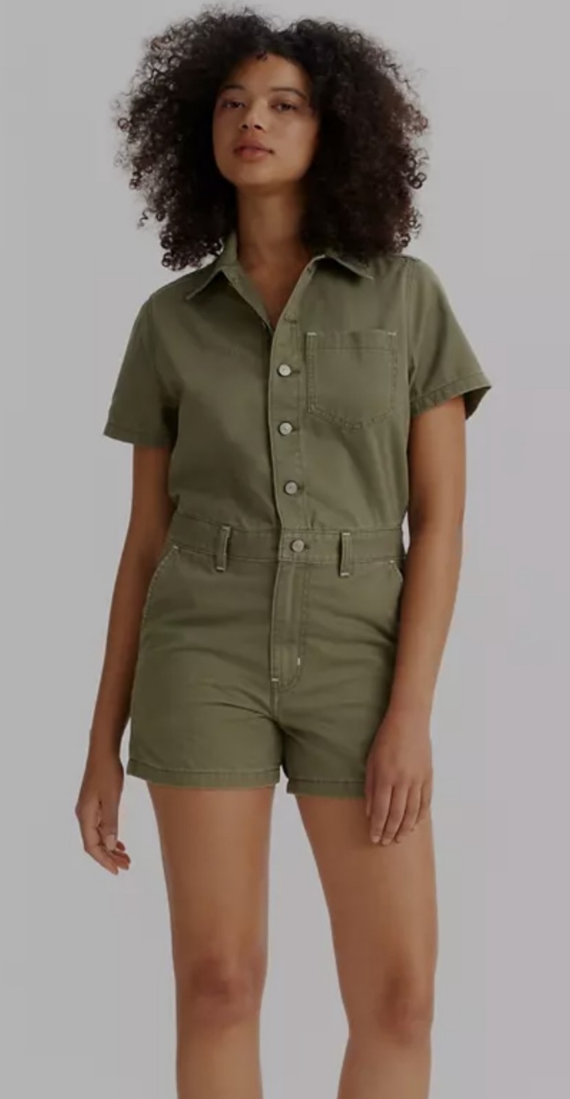 Levi's Romper button up olive green, size xs, casual.