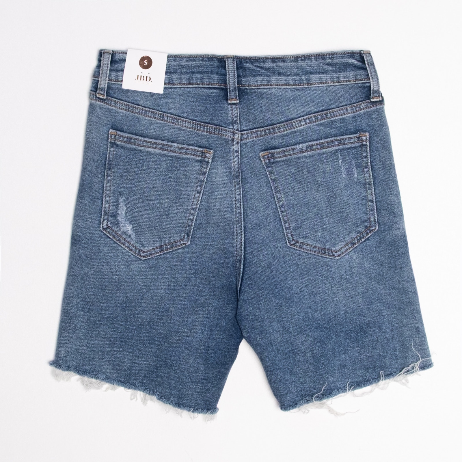 JBD Just Black Weekend High Low Highwaist Distressed Cutoff