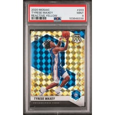 Tyrese Maxey 2020 Panini Mosaic RC Reactive Yellow PSA 9 #203 76ers