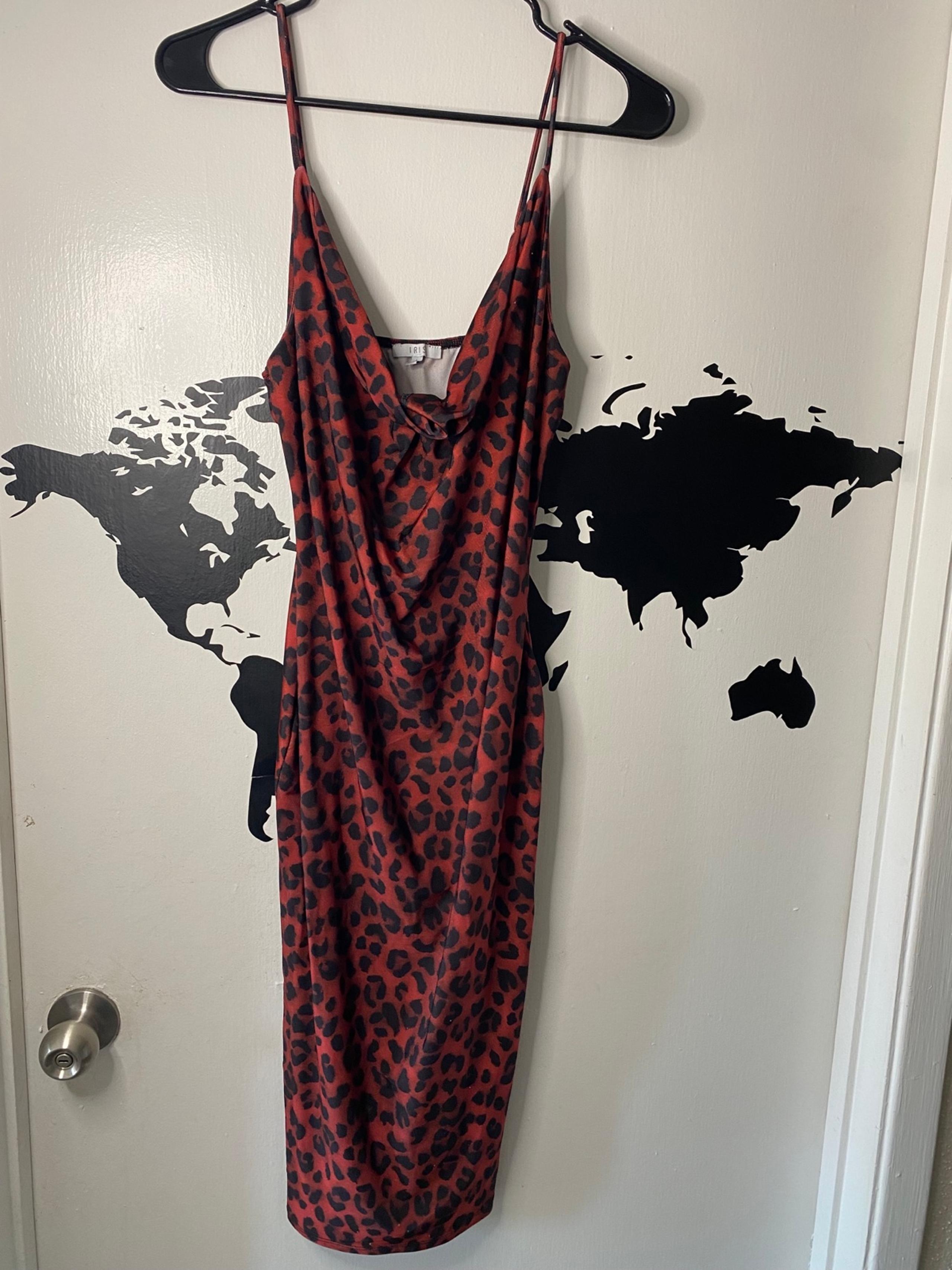 Sexy red animal print dress