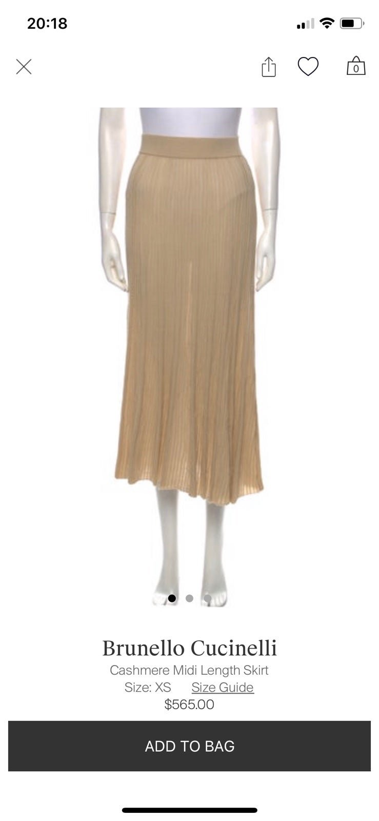 brunello cucinelli cashmere skirt one size
