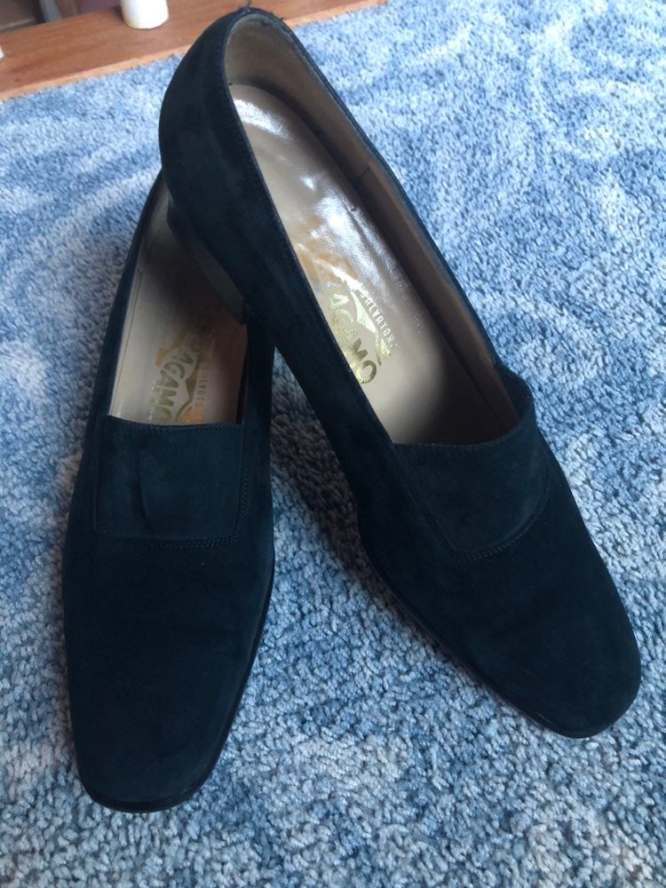 Salvatore Ferragamo Blue Suede Shoes