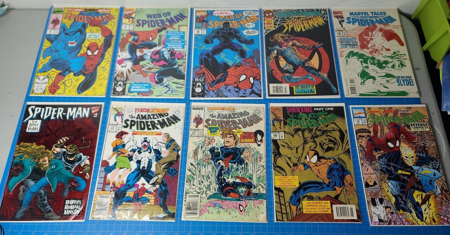 Nice lot of 10 spide-rman vintage comics Marvel including #315 2nd venom