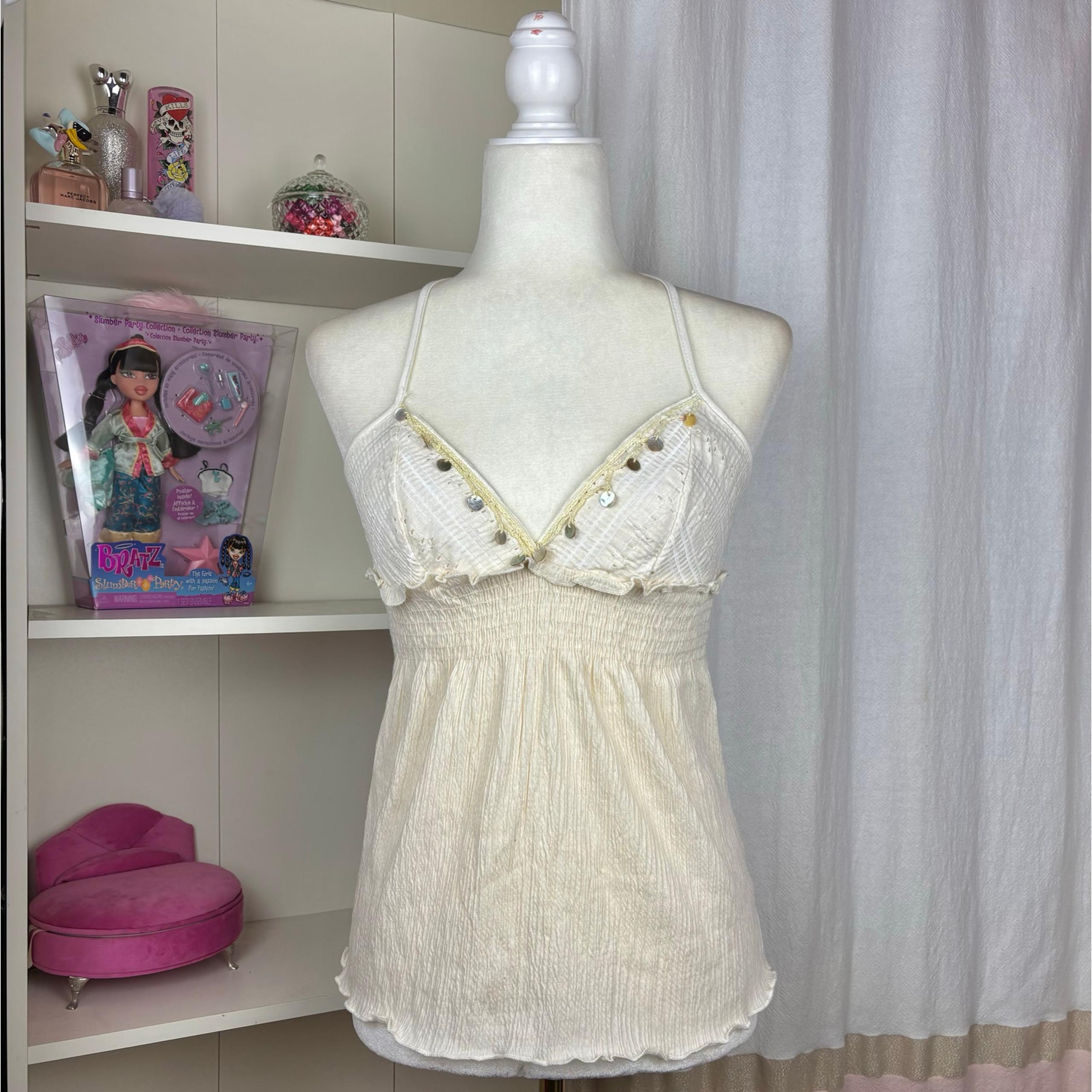 Y2k Charlotte Russe Cream Halter Top