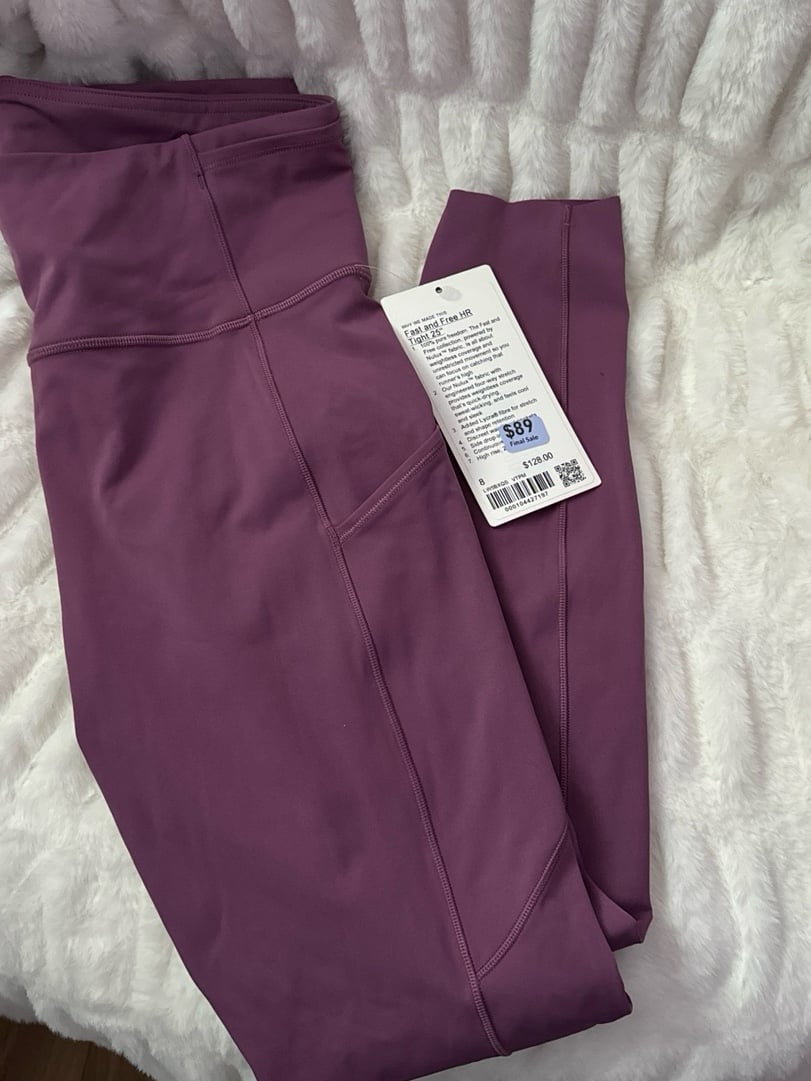 Lululemon fast and free 25” size 8
