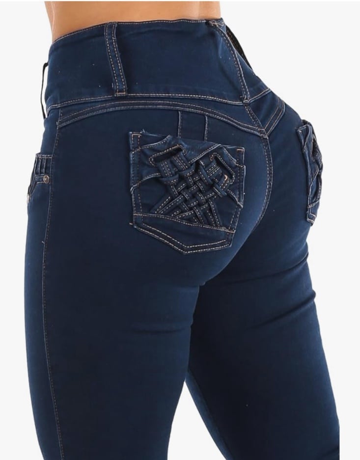 New Moda Xpress High Waisted Butt Lifting dark wash denim Jeans for Women Sz 5