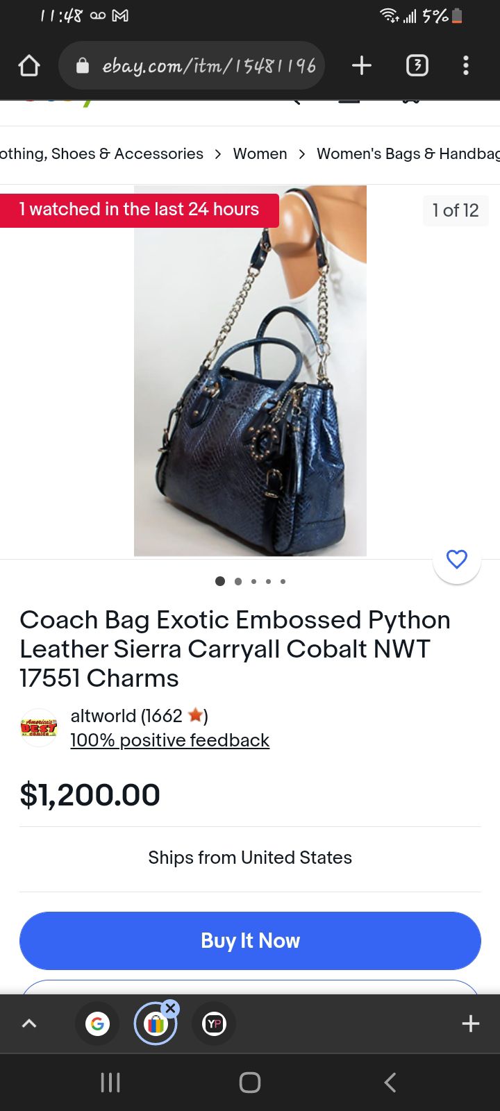 Coach exotic leather handbags