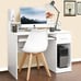 Computer Desk Writing Table with Drawer Shelves White