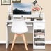 Computer Desk Writing Table with Drawer Shelves White