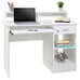 Computer Desk Writing Table with Drawer Shelves White