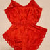 Vintage Red Lace Teddy Lingerie size 36