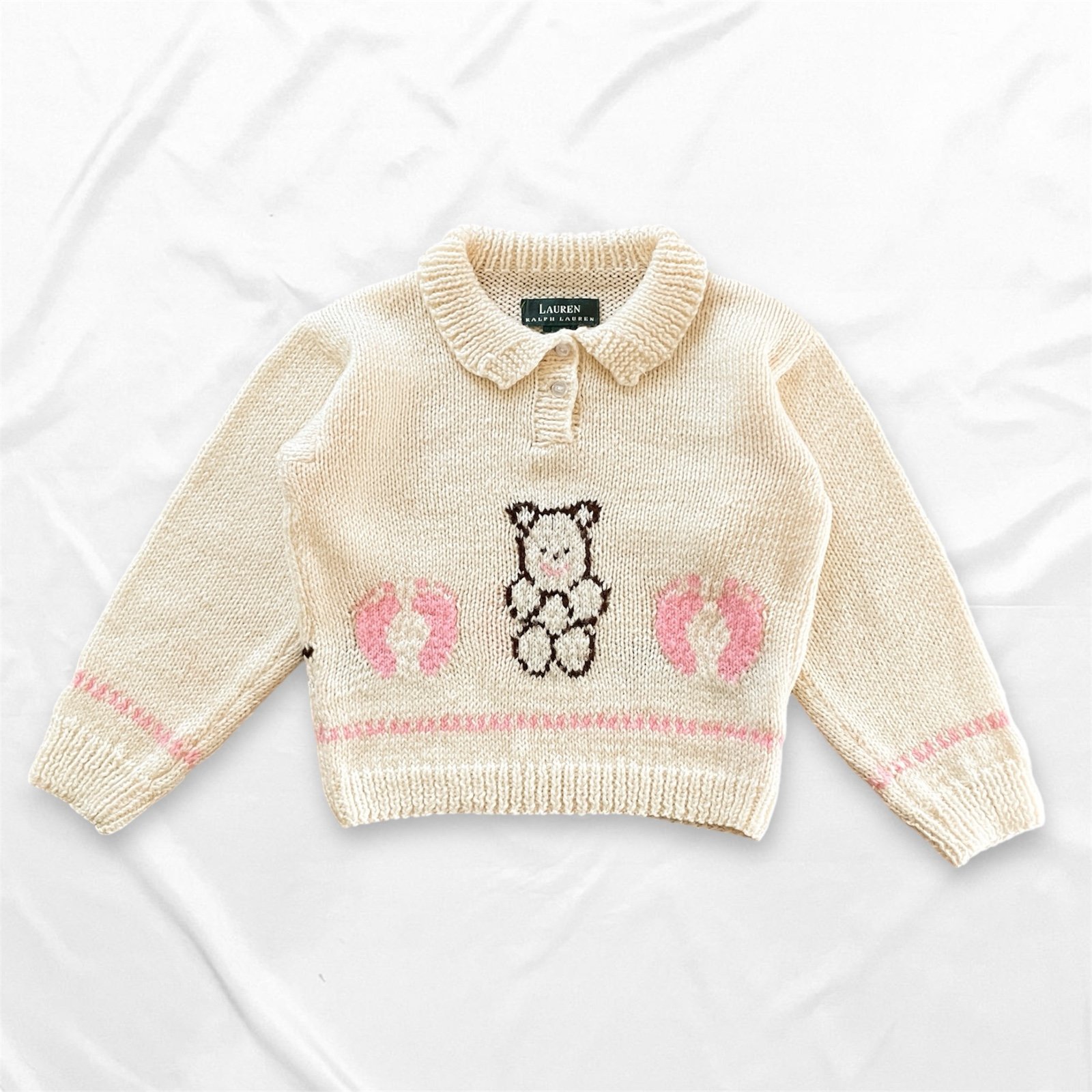 Vintage Kids Ralph Lauren Bare Feet Sweater • 90s Tan