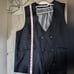 Sergio Valentino Black Blazer Suit Jacket and Vest Diamond Collection Size 48L