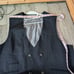 Sergio Valentino Black Blazer Suit Jacket and Vest Diamond Collection Size 48L