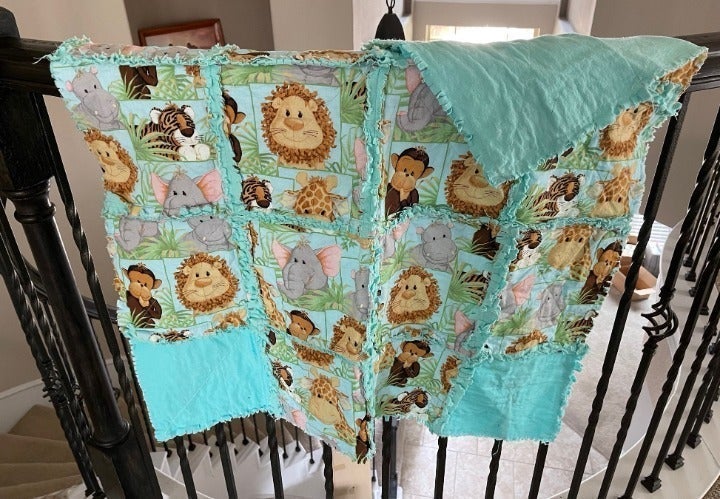 Baby Quilt-Jungle, Rag, Crib