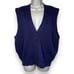 Vintage LizSport Lambswool Button Front Sweater Vest Blue Purple Women Large