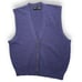 Vintage LizSport Lambswool Button Front Sweater Vest Blue Purple Women Large