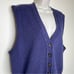 Vintage LizSport Lambswool Button Front Sweater Vest Blue Purple Women Large