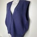 Vintage LizSport Lambswool Button Front Sweater Vest Blue Purple Women Large