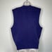 Vintage LizSport Lambswool Button Front Sweater Vest Blue Purple Women Large