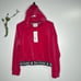 Juicy Couture Pink Party Velour Hoodie Sweatshirt Black Band NWT!