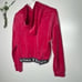 Juicy Couture Pink Party Velour Hoodie Sweatshirt Black Band NWT!