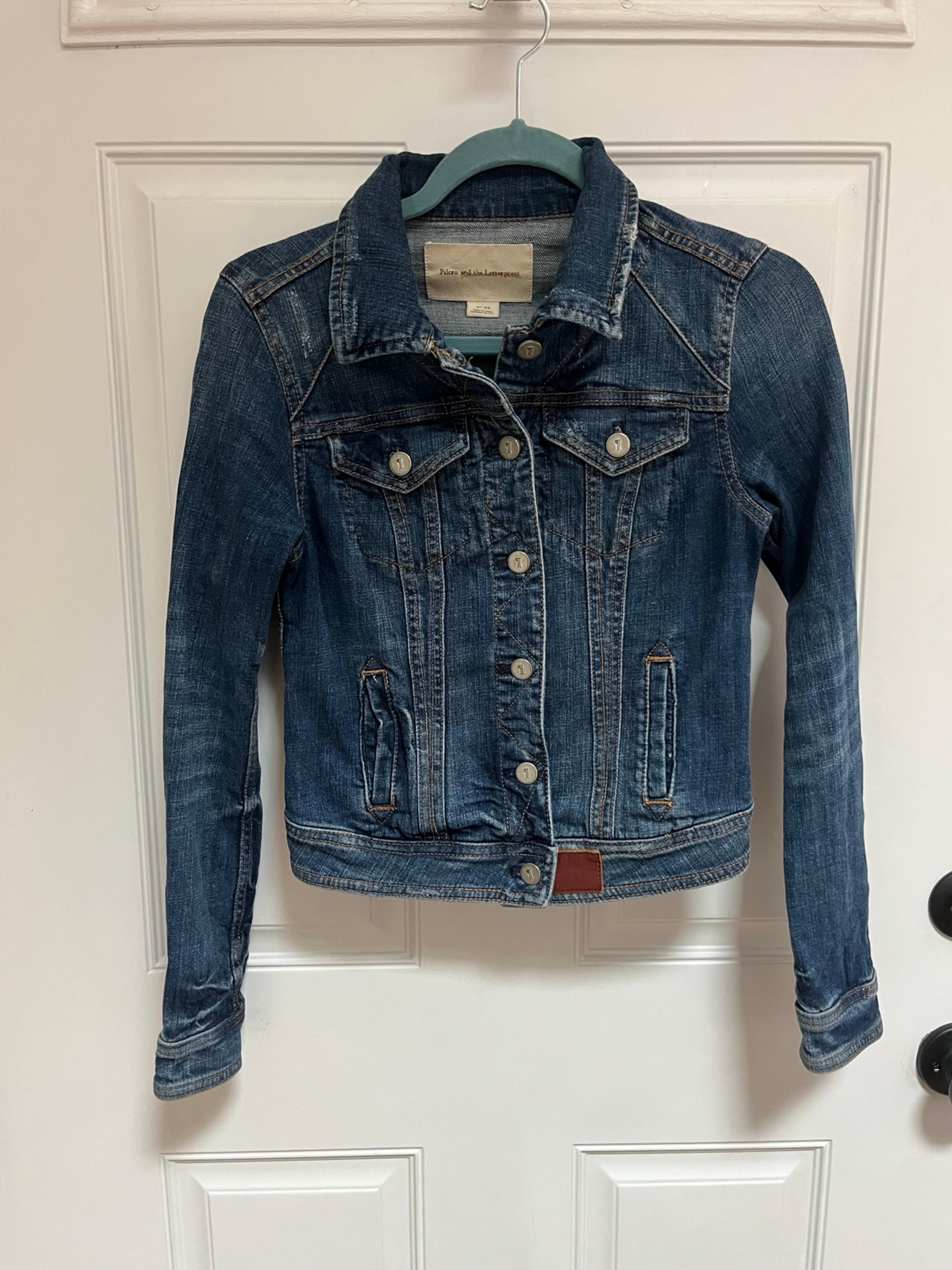 Anthropologie Pilcro Jean jacket with leather detail size XS