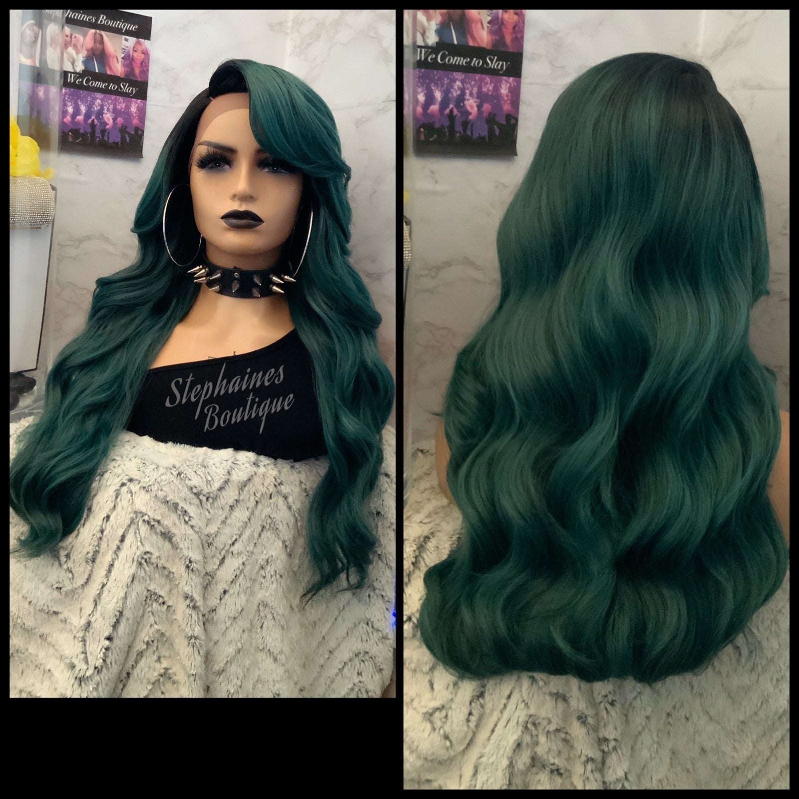 Human hair blended lace front wig