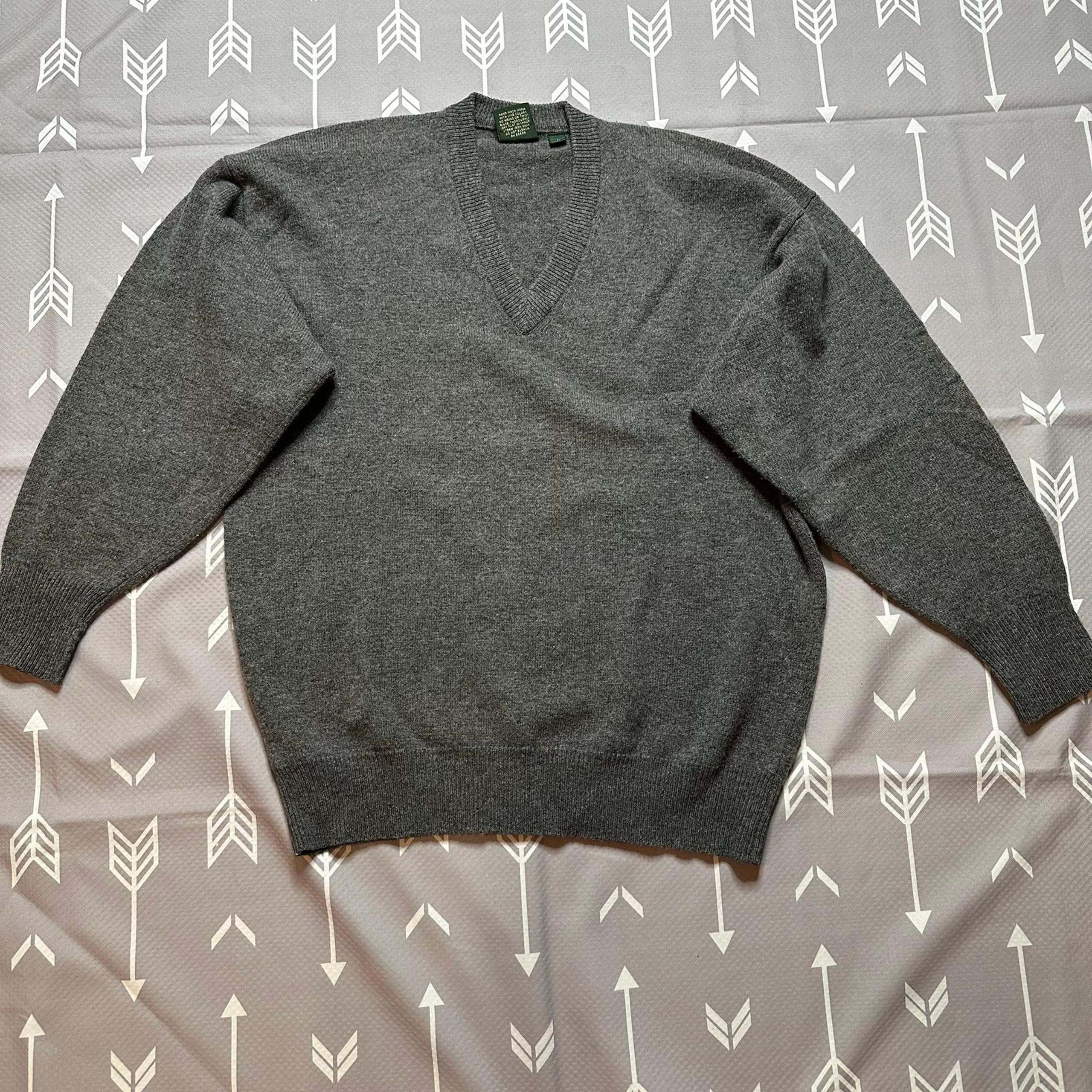 Nordstrom Men's Sweater Sz L 100% Lambswool Crew Neck Pull On Gray