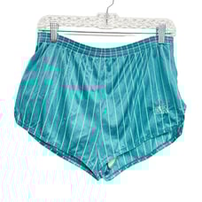 Vintage Bill Rodgers Womens Size L Striped Notched Side Running Shorts