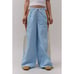 NEW BDG Adrienne Nylon Color Block Wide Leg Track Pants XS Blue Tan White