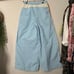 NEW BDG Adrienne Nylon Color Block Wide Leg Track Pants XS Blue Tan White