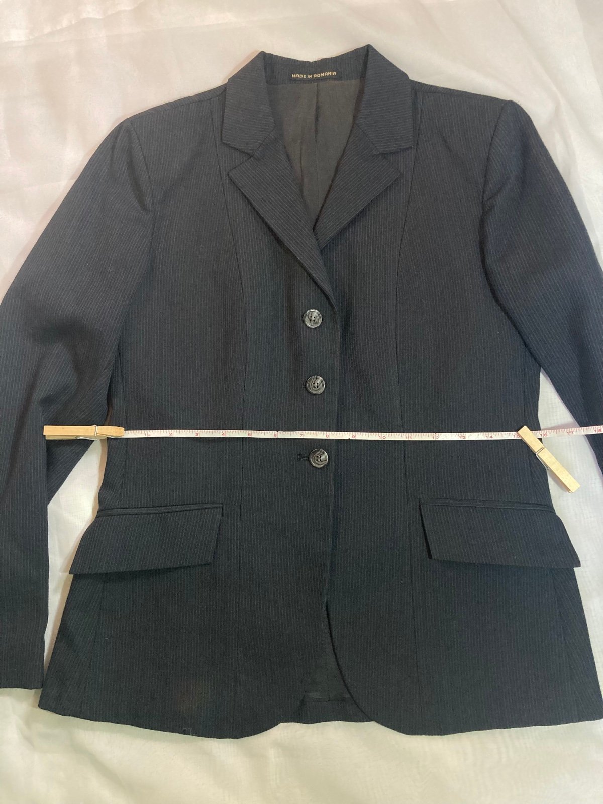 Equestrian Blazer navy blue striped small